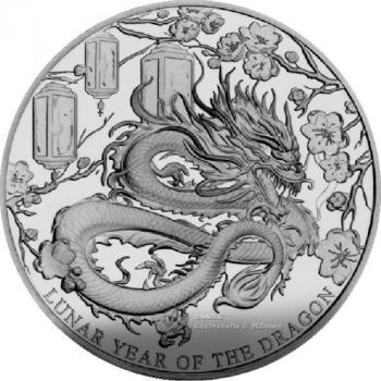 Preview: Pitcairn Lunar Year of the Dragon 1 oz Silver 2024 BU
